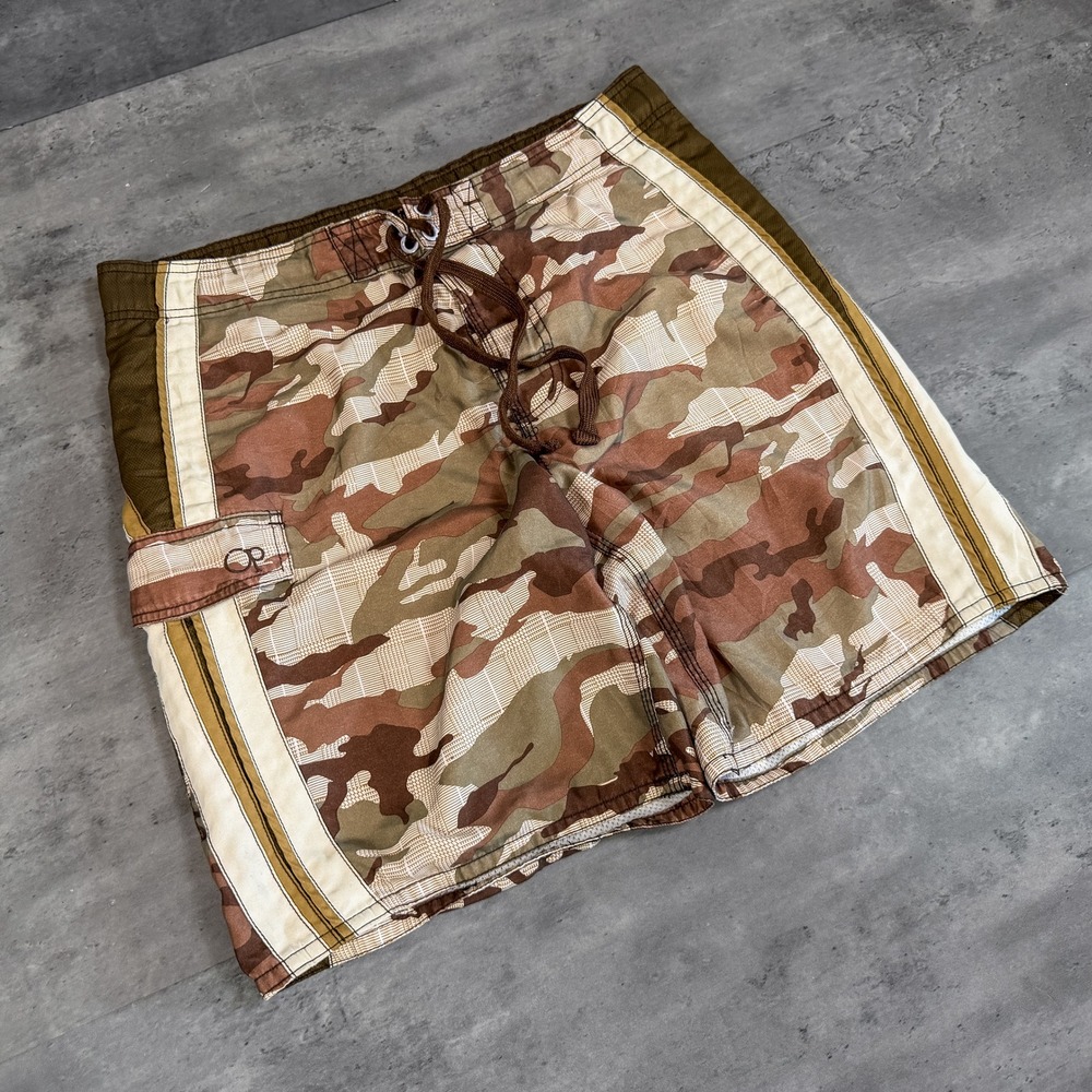 Y2K 2000's 00's OP Ocean Pacific Camo Stripped Cargo Short's